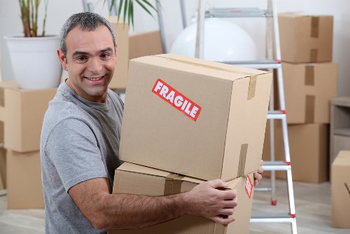 Removal team loading household furniture for a move in Germany