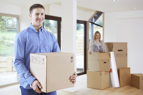 Removal company team preparing a home move in Germany