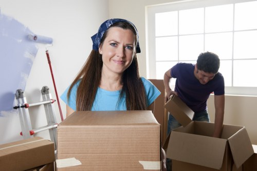 People preparing boxes for a removals Germany move