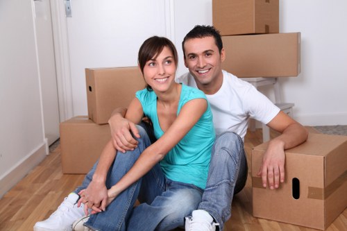 Prepared moving boxes and furniture for a removals job in Germany