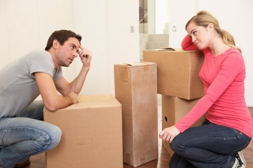 Packed boxes and furniture ready for removal services in Germany